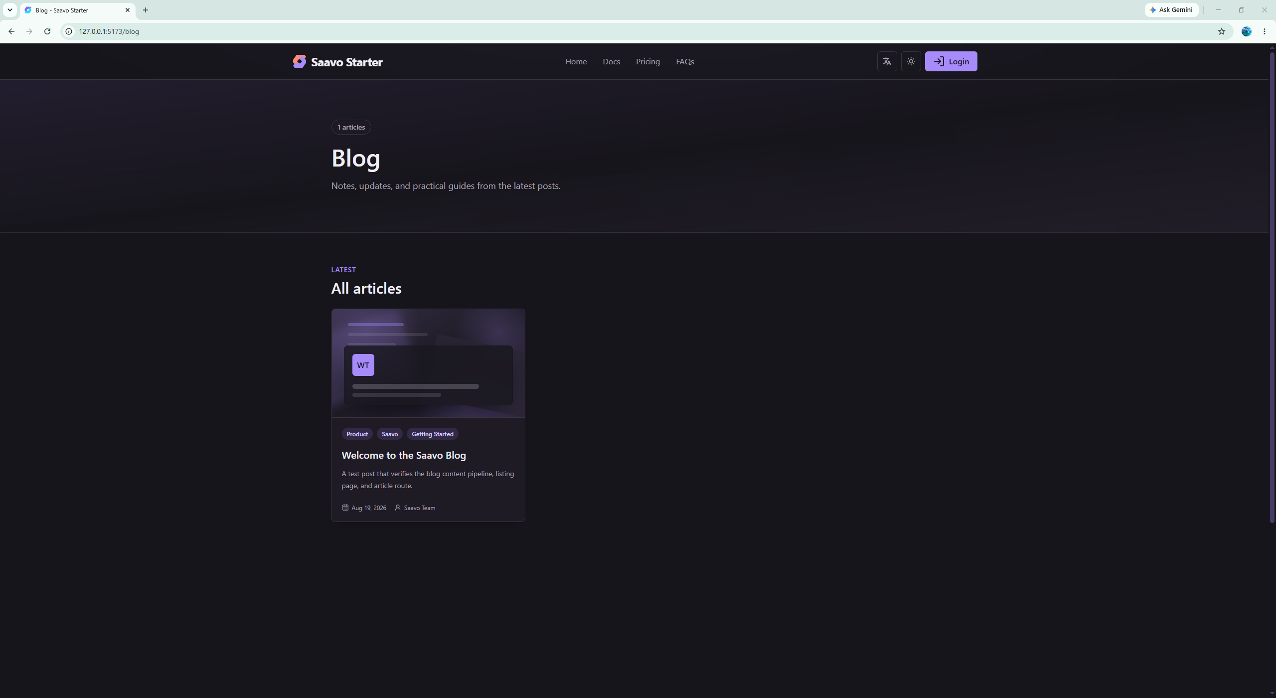 Blog listing