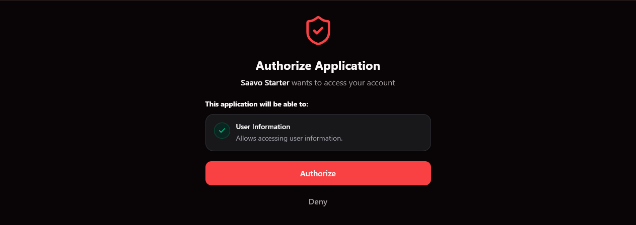 OAuth consent page