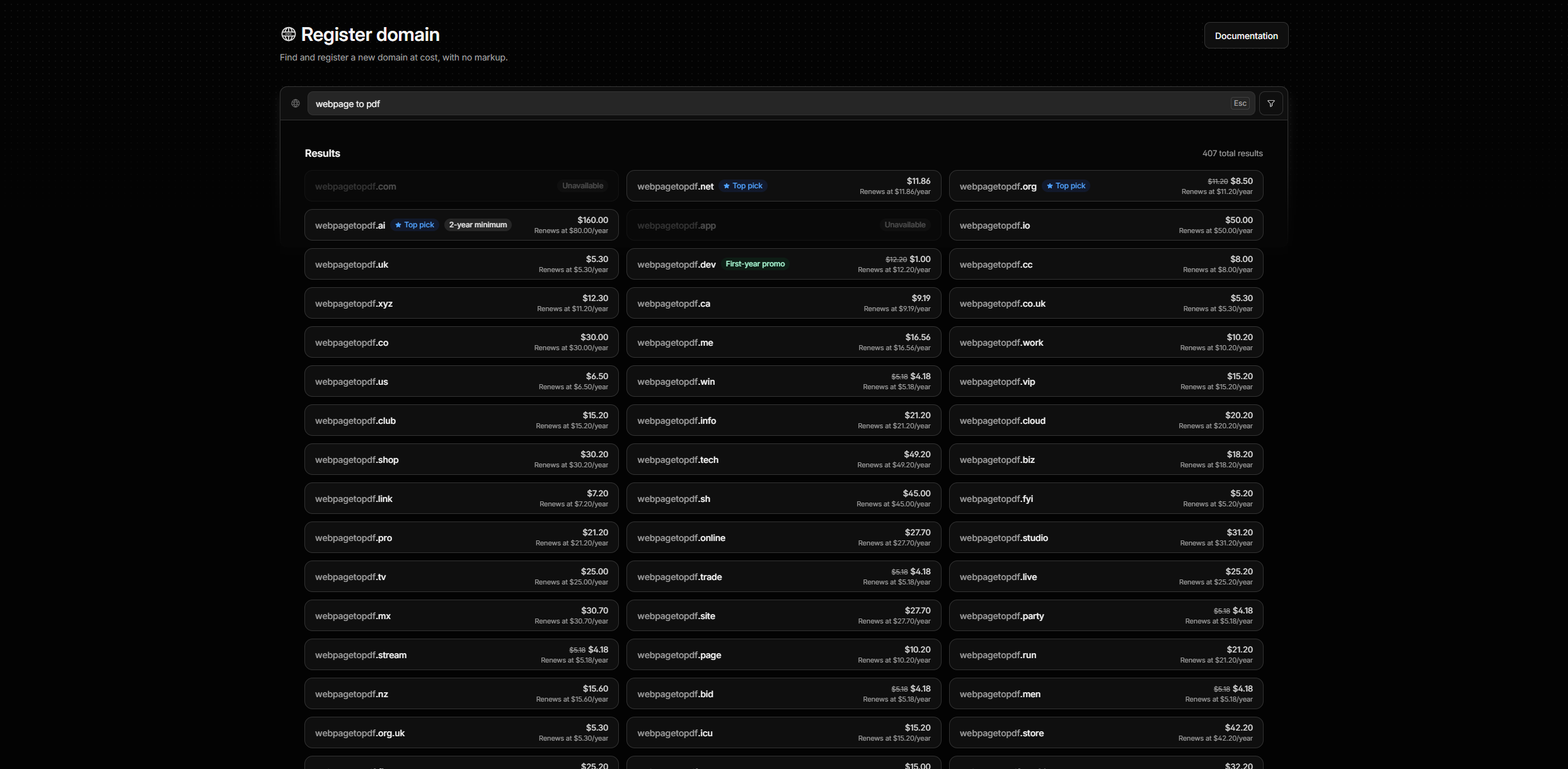 Search for and select a domain in Cloudflare