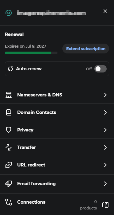 Open domain details in Spaceship