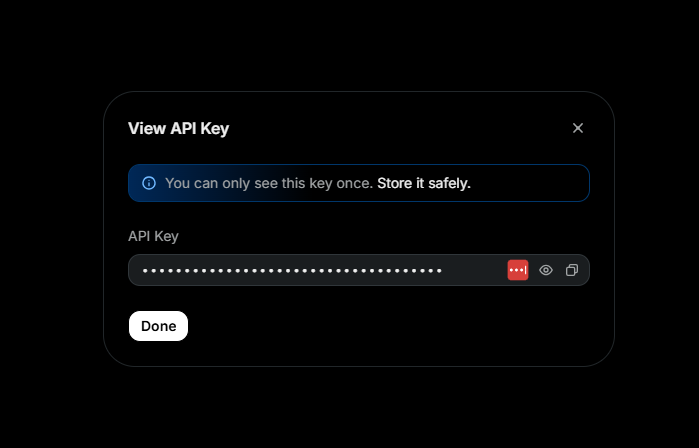 Copy and save the Resend API key